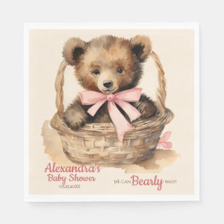 Serviette En Papier Bébé Bear Cub Girls Baby shower