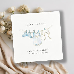 Serviette En Papier Bébé Bleu Bleu Cute Baby shower de linge