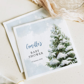 Serviette En Papier Bébé Bleu Il Fait Froid Dehors Baby Shower