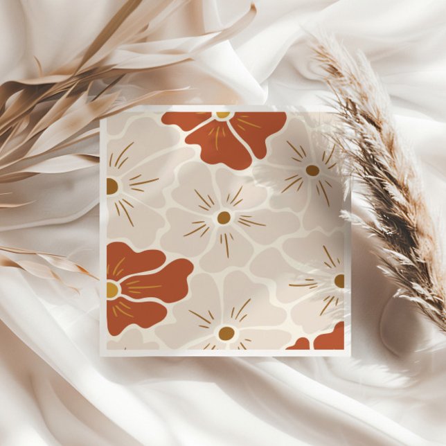 Serviette En Papier Bébé Boho Super rétro en fleur (Créateur téléchargé)