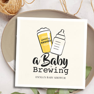 Serviette En Papier Bébé brasse de la bière Biberon beige Baby Shower