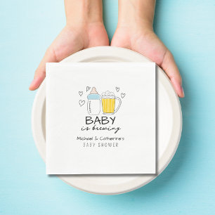 Serviette En Papier Bébé Brûle Bouteille Bière Baby shower en verre