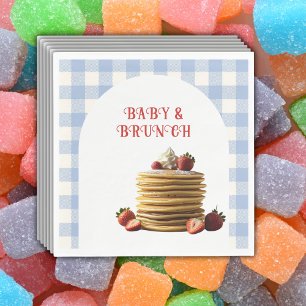 Serviette En Papier Bébé & Brunch Baby shower de crêpes aux fraises bl