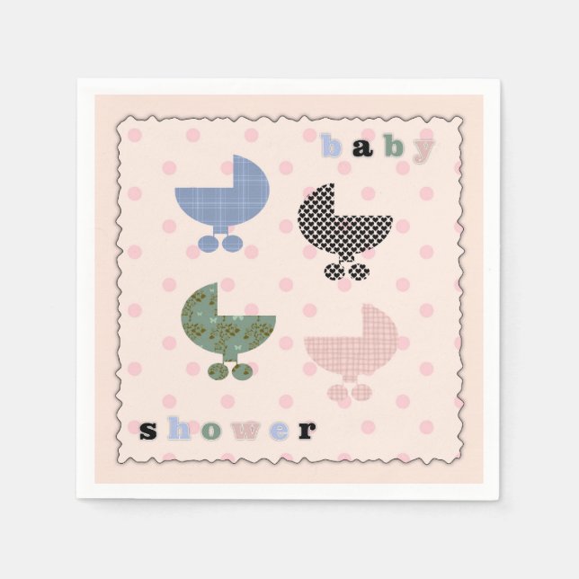 Serviette En Papier Bébé Buggy Girl Baby shower Papier (Devant)
