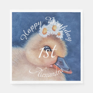 Serviette En Papier Bébé canard heureux anniversaire