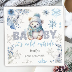 Serviette En Papier Bébé c'est froid dehors mignon Baby shower d'hiver