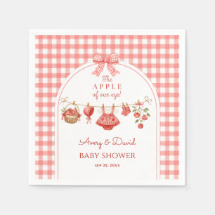 Serviette En Papier Bébé Chéri Fête de Naissance Rouge Gingham