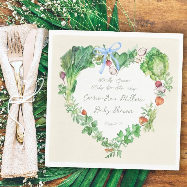 Serviette En Papier Bébé Cultivé Localement Sur Le Chemin Baby shower (Créateur téléchargé)