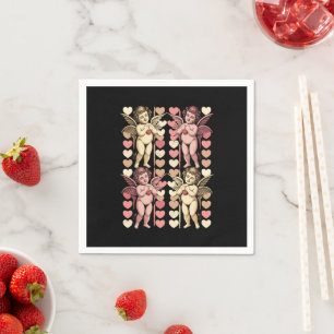 Serviette En Papier Bébé Cupidon Coquette arc Retro Saint-Valentin