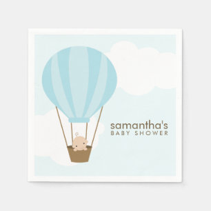 Serviette En Papier Bébé dans le Baby shower à bulle à air chaud bleu