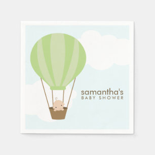 Serviette En Papier Bébé dans le Baby shower à bulle à air chaud vert