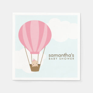 Serviette En Papier Bébé dans le baby shower chaud rose de ballon à