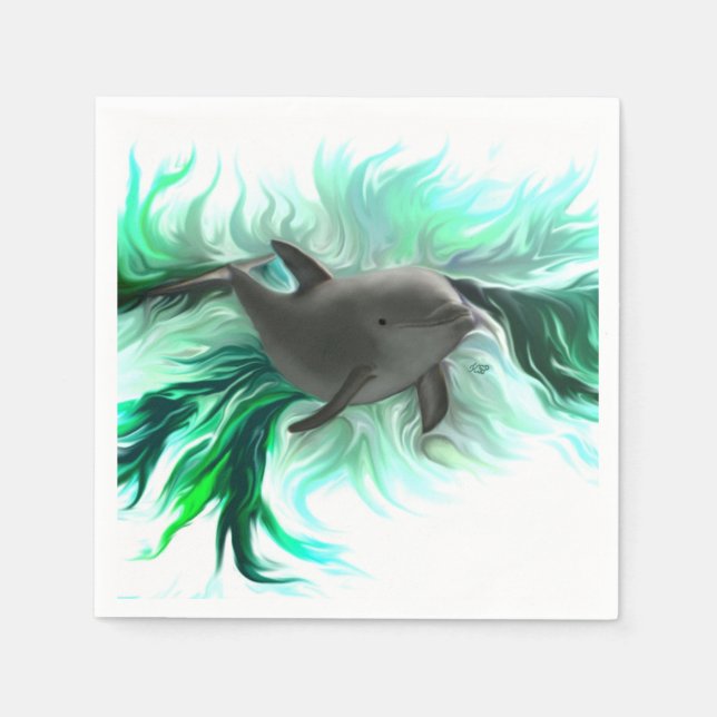 Serviette En Papier Bébé dauphin (Devant)