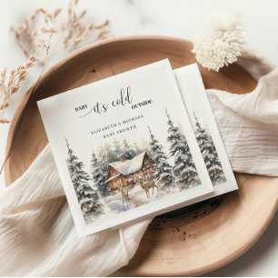 Serviette En Papier Bébé de cerfs d'hiver Il fait froid dehors du Baby