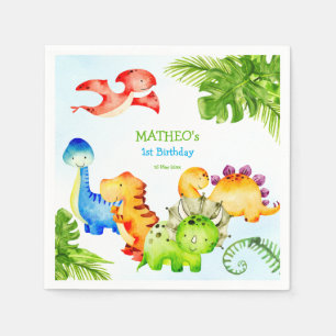 Serviette En Papier Bébé dinosaures fête d'anniversaire enfant