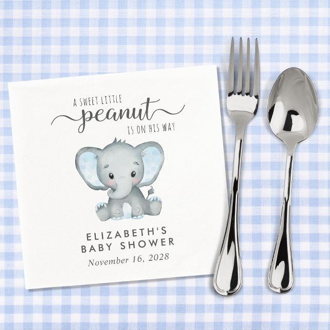 Serviette En Papier Bébé Eléphant mignon Douche garçon (Créateur téléchargé)
