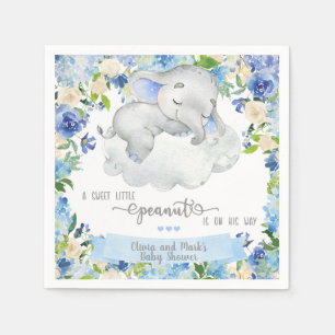 Serviette En Papier Bébé éléphant & serviettes de baby shower de nuage