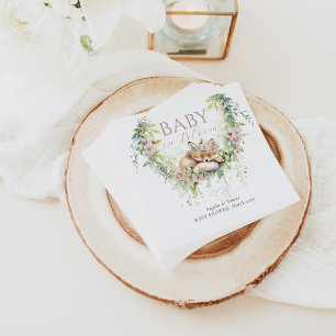 Serviette En Papier Bébé en Fleur Bois Floral Bébé Fille Douche