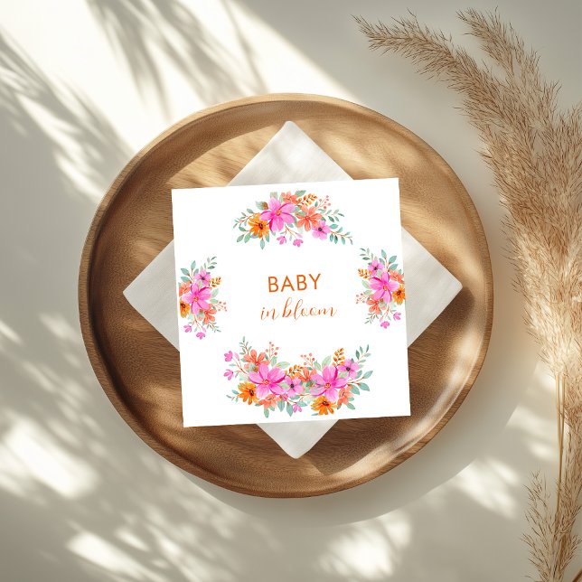 Serviette En Papier Bébé en Fleur douche fleurie d'été (Créateur téléchargé)