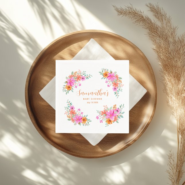 Serviette En Papier Bébé en Fleur douche fleurie d'été (Créateur téléchargé)