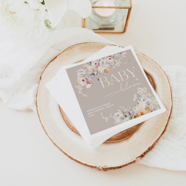 Serviette En Papier Bébé en Fleur Fleur sauvage Baby shower de printem (Créateur téléchargé)