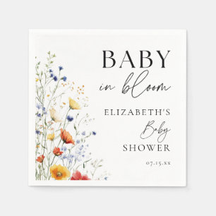 Serviette En Papier Bébé En Fleur Fleur sauvage Baby shower Floral
