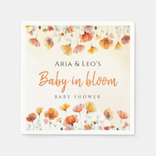 Serviette En Papier Bébé en Fleur Fleur sauvage Baby shower Napkin