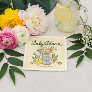 Serviette En Papier Bébé en Fleur Jardin Floral Pluie Baby shower Bott