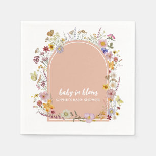 Serviette En Papier Bébé en fleur marguerite de jardin Papillon