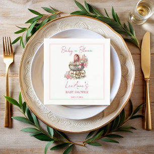 Serviette En Papier Bébé en fleur vintage baby shower de fleurs de car