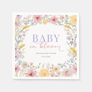 Serviette En Papier Bébé en fleurs : Baby Shower dans une prairie de f