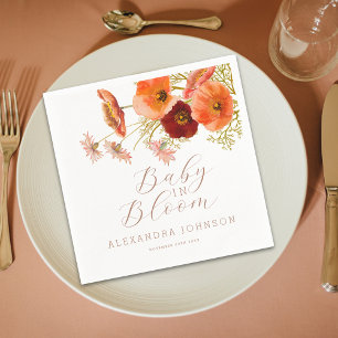 Serviette En Papier Bébé en fleurs Baby Shower Floral Automnal