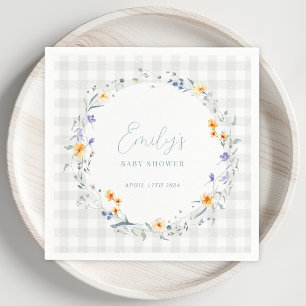 Serviette En Papier Bébé en fleurs Baby Shower Floral Printemps Été