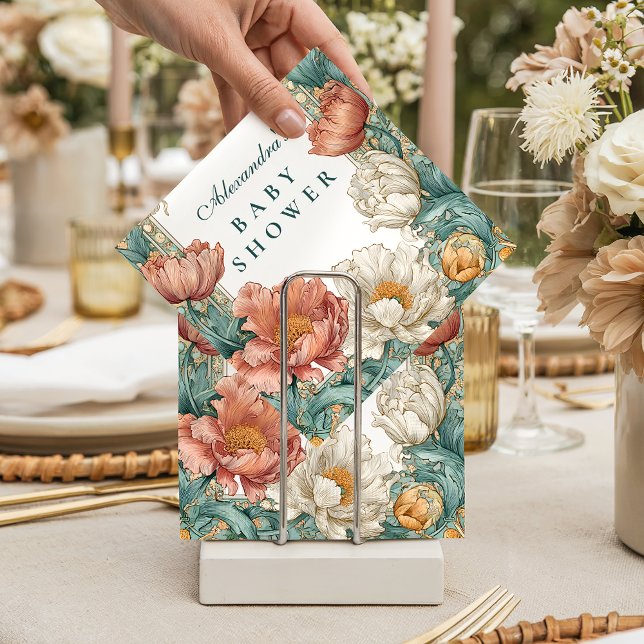 Serviette En Papier Bébé en fleurs Fête florale de naissance (Créateur téléchargé)