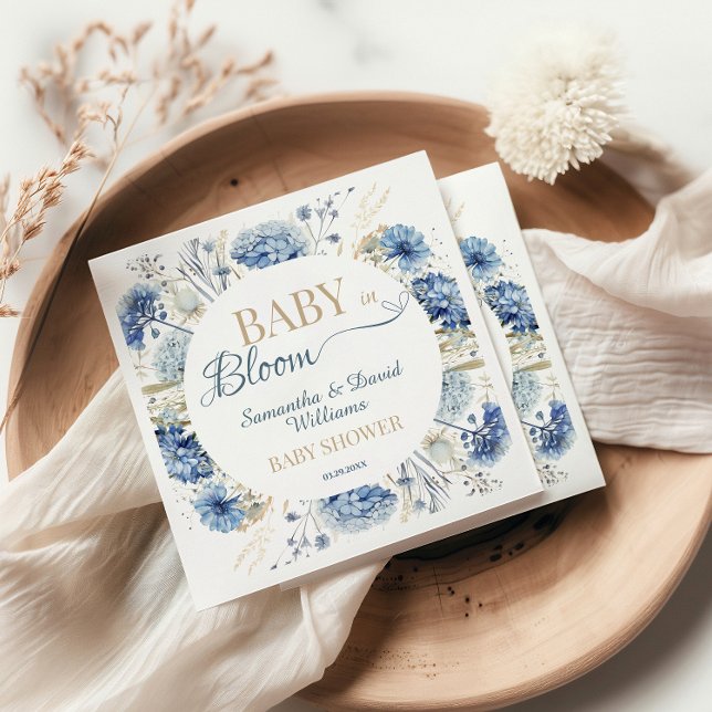 Serviette En Papier Bébé en fleurs, fleur sauvage bleue, botanique  (Créateur téléchargé)