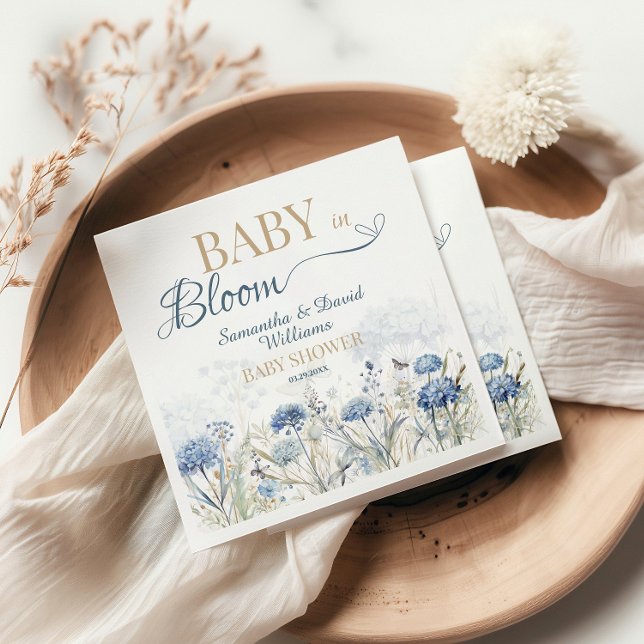 Serviette En Papier Bébé en fleurs Prairie bleue Fleur sauvage Botaniq (Créateur téléchargé)