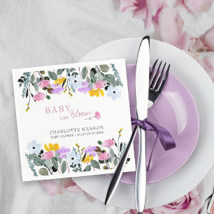 Serviette En Papier Bébé en fleurs Prairie de jolies fleurs sauvages