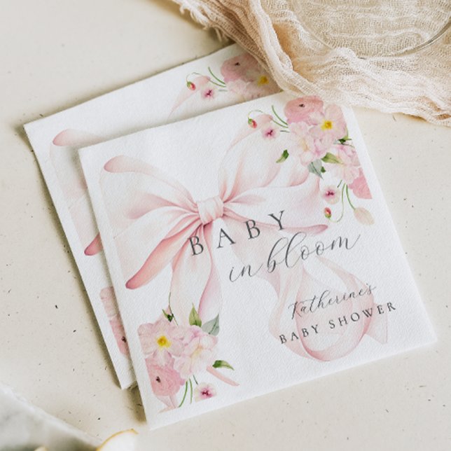 Serviette En Papier Bébé en fleurs rose (Créateur téléchargé)