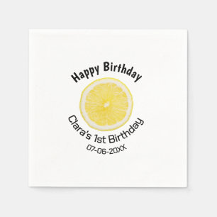 Serviette En Papier Bébé enfants 1er anniversaire citron tranche ajout