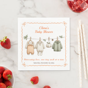 Serviette En Papier Bébé Fille Baby Shower de Thanksgiving Linge de