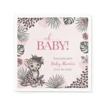 Bébé Fille Mignonne Bébé Léopard Rose Baby Shower