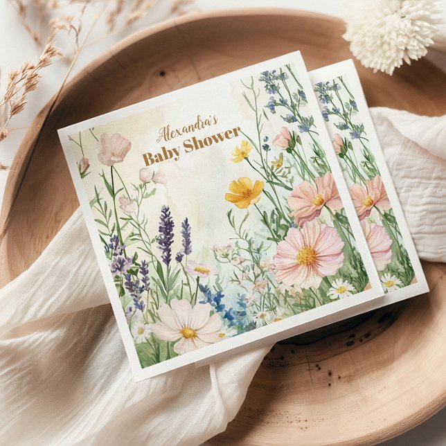 Serviette En Papier Bébé Fleur de Poussière Rose en Fleur (Créateur téléchargé)