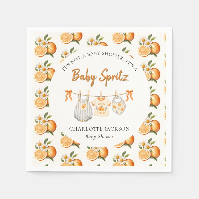 Serviette En Papier Bébé Fleur d'Oranger Spritz Baby Shower  (Devant)