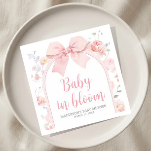 Serviette En Papier Bébé Fleur Rose Arc-en-ciel Baby Shower