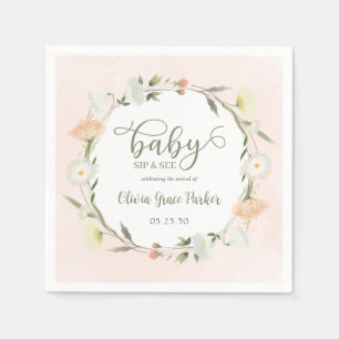 Serviette En Papier Bébé fleur sauvage Sip Et Voir