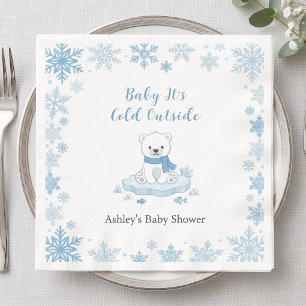 Serviette En Papier Bébé flocon de neige d'hiver Il fait froid dehors