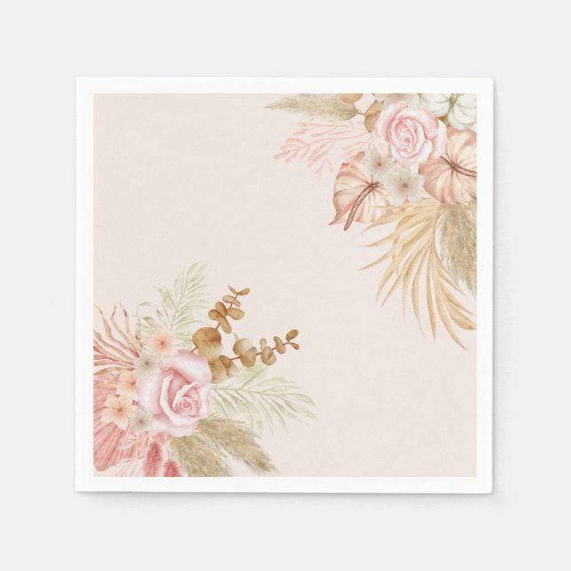 Serviette En Papier Bébé Floral Boho En Fleur Napkin (Devant)