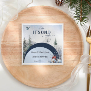 Serviette En Papier Bébé froid à l'extérieur de l'ours neigeux Baby sh