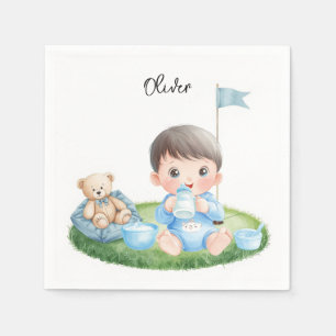 Serviette En Papier Bébé garçon de golf sur le green 