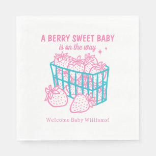 Serviette En Papier Bébé gribouillis rose fraise sucré aux fruits roug